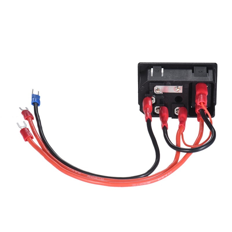 Power Switch Socket: 15A 110V/220V Plastic Metal Black Red Silver Tone - Safe Corrosion Resistant Rustproof Easy Install U-Type Plug Power Switch Socket Module for 3D Printing Electrical Applications - Image 3