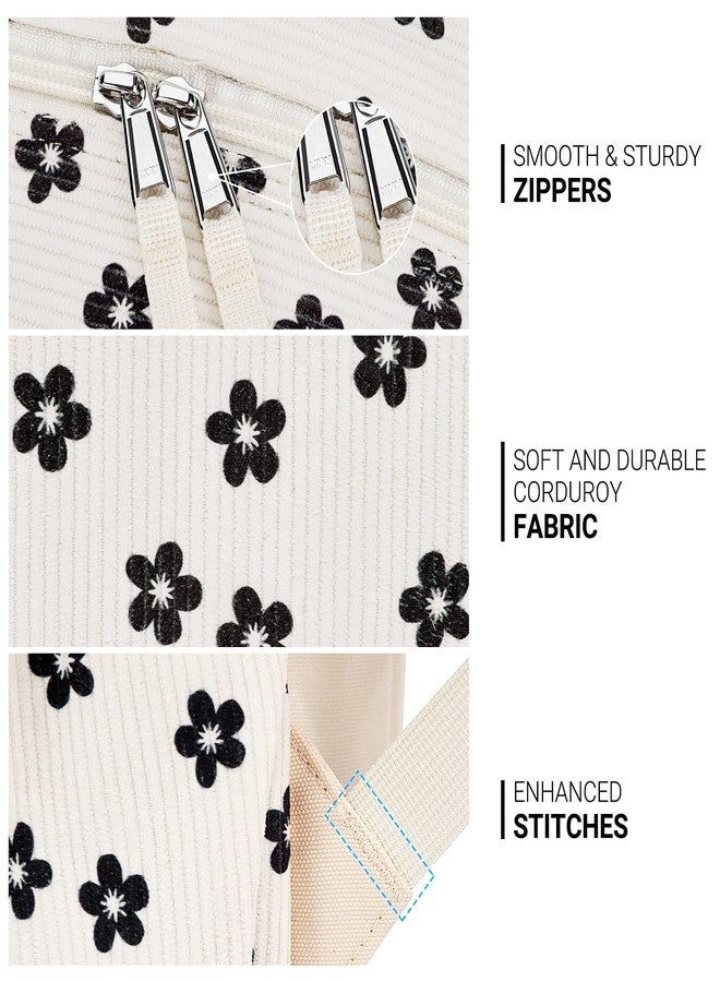 ZORFIN 26L Backpack for College, and Travel: Water Resistant Bookbag, Floral Corduroy, 16.5 Inch - Image 5