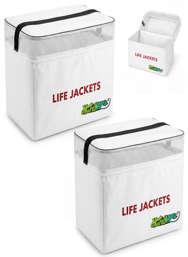 HappyAlley Heavy Duty Life Vest Storage Bag, Oxford Life Jacket Storage Bag with Carrying Handle, Fits 6 Type II Jackets for Boat, Kayak & Marine Safety Gear, Durable & Waterproof (White,1 Pack) - Image 1