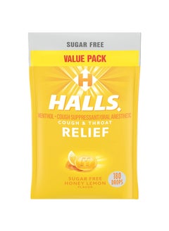 Halls HALLS Relief Honey Lemon Sugar Free Cough Drops, Value Pack, 180 Drops 