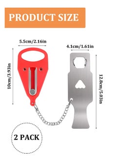 KASTWAVE 2PCS Portable Door Lock Safety Door Lock Travel, Add Extra Locks for Additional Safety and Privacy Anti-Theft Safety and Privacy Lock for Home Apartment School  - Image 2