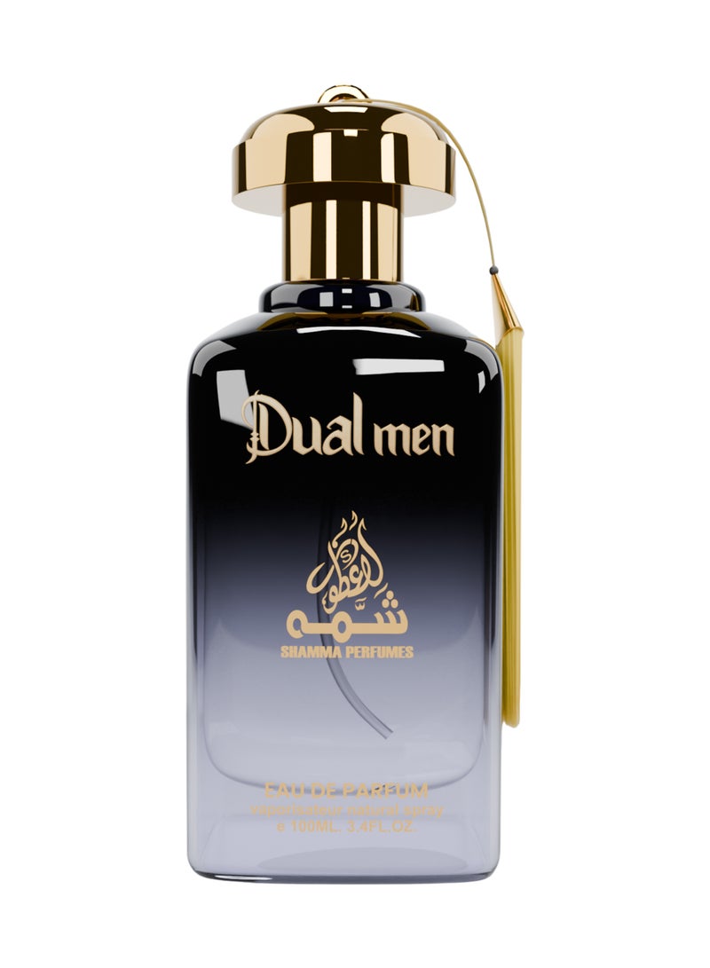Shamma Perfumes Dual Men 100ml Long Lasting Fresh Woody Perfume for Men Citrus Zesty Ozonic Fragrance Moderate Projection Daily Wear Premium Fragrance Clean Masculine Scent Best Perfume for Men Office and Casual Use - Image 1