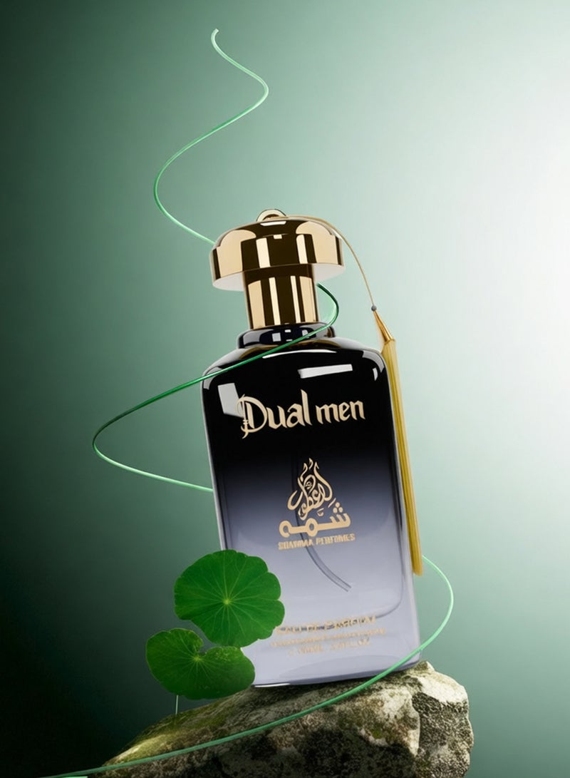 Shamma Perfumes Dual Men 100ml Long Lasting Fresh Woody Perfume for Men Citrus Zesty Ozonic Fragrance Moderate Projection Daily Wear Premium Fragrance Clean Masculine Scent Best Perfume for Men Office and Casual Use - Image 2
