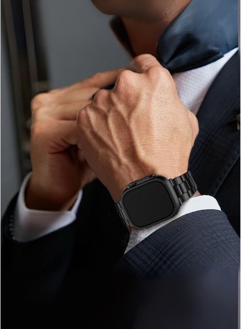 ويزمي ساعة Wisme X30 Ultra 3 الذكية | شاشة Super AMOLED | جهاز تتبع لياقة بدنية مقاوم للماء | ثلاثة أحزمة فاخرة (معدن، جلد، سيليكون) | مكالمات بلوتوث | مراقبة معدل ضربات القلب والنوم | ساعة ذكية أنيقة لأجهزة Android وiOS - Image 4