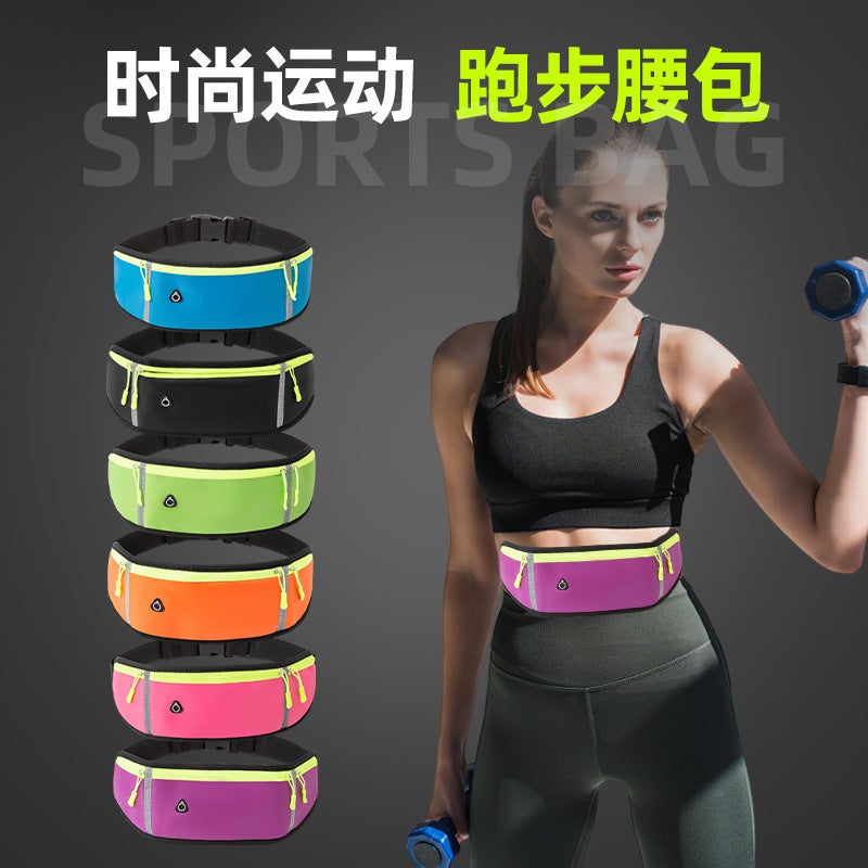 Unisex Fitness Waist Bag Waterproof Shockproof Leisure Sports Personal Mobile Phone Bag Outdoor Cycling Running Belt Black - Image 2