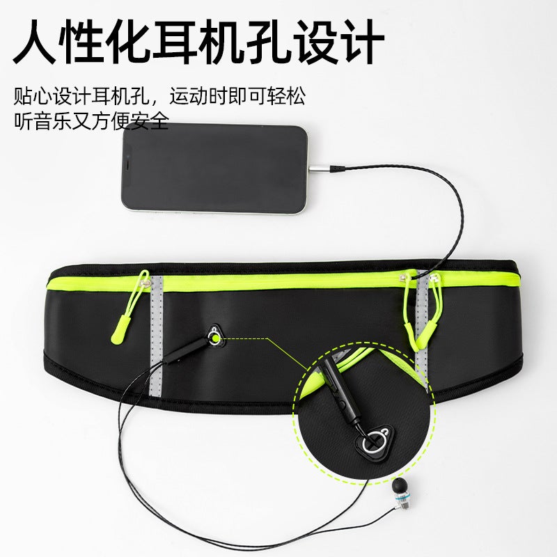 Unisex Fitness Waist Bag Waterproof Shockproof Leisure Sports Personal Mobile Phone Bag Outdoor Cycling Running Belt Black - Image 3
