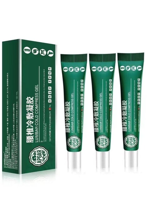 3-Pack 20g Natural Herbal Lumbar Cold Gel | Fast-Cooling Relief for Cervical, Knee & Disc Pain | Joint Discomfort Soothing Formula