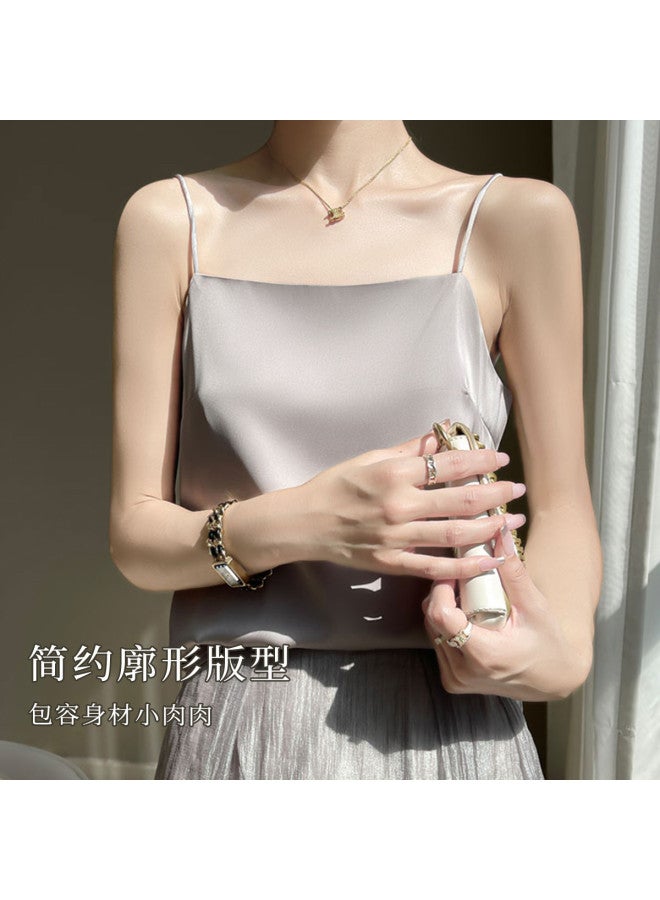 Moonbadi Luxury Pearl Satin Camisole Top For Women, Versatile Anti-Peek Layering Strap Top With Elegant Back Design, Wearable Alone - Image 5