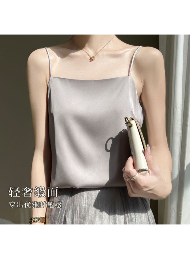 Moonbadi Luxury Pearl Satin Camisole Top For Women, Versatile Anti-Peek Layering Strap Top With Elegant Back Design, Wearable Alone - Image 3