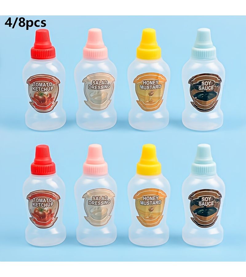 4 Pack 1.35oz Mini Squeeze Bottles Portable Condiment Jars for Kitchen Camping Office - Image 5