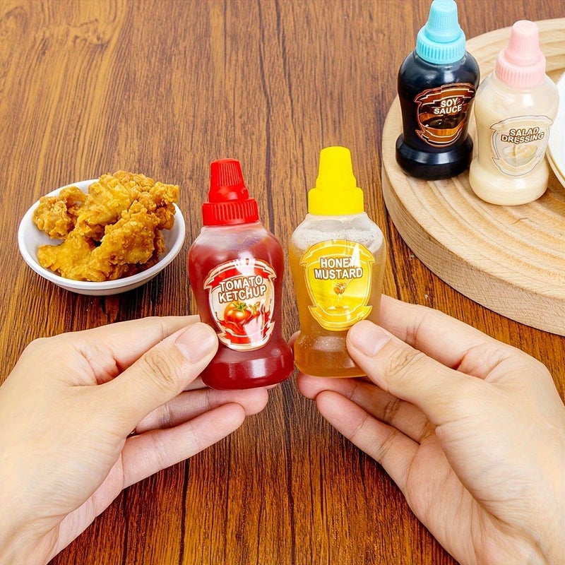 4 Pack 1.35oz Mini Squeeze Bottles Portable Condiment Jars for Kitchen Camping Office - Image 3