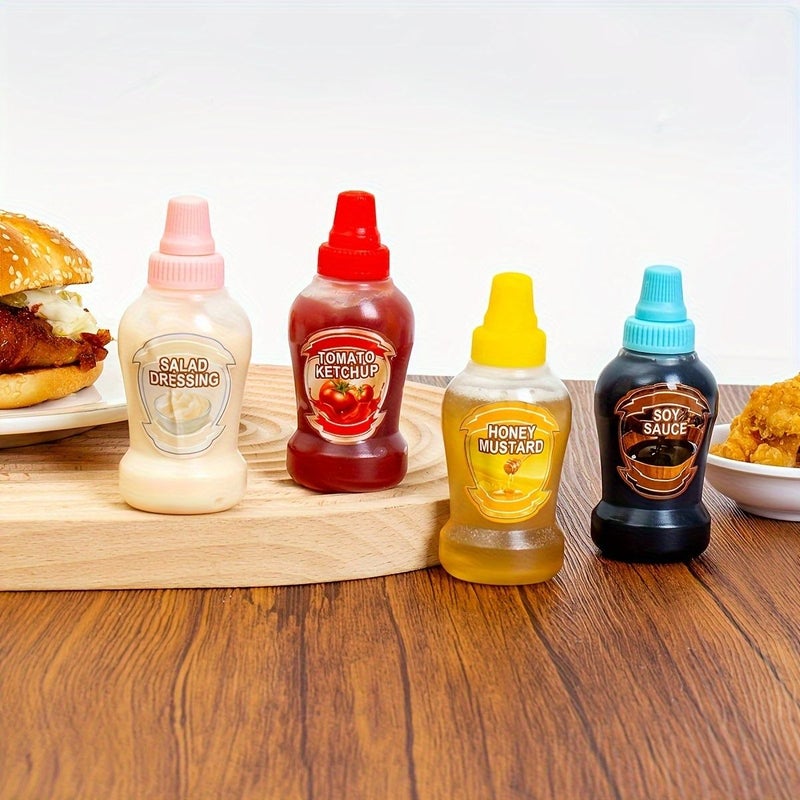 4 Pack 1.35oz Mini Squeeze Bottles Portable Condiment Jars for Kitchen Camping Office - Image 2