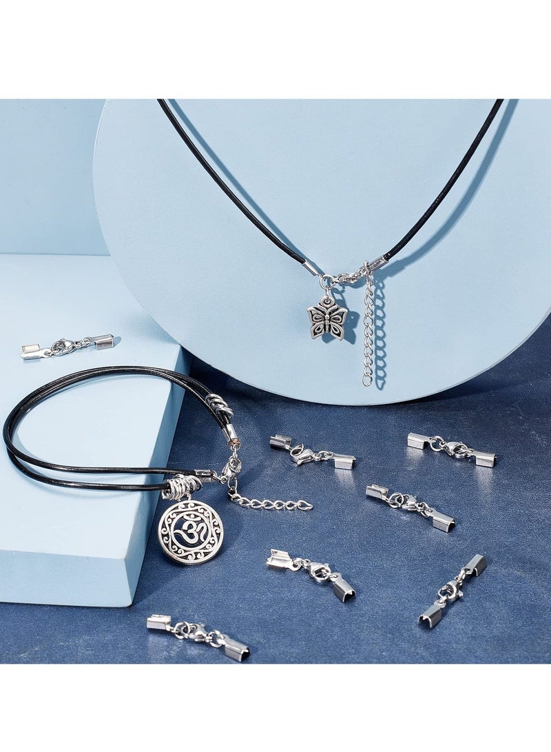 KASTWAVE 20 Pcs Lobster Claw Clasps with Cord Ends Stainless Steel Necklace Jewellry Making Lobster Clasps, Lobster Caps Connector for Necklace Bracelet DIY Craft Jewellery Making - Image 3