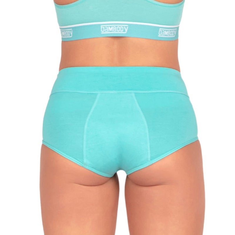 Bambody Period Underwear for Women - Absorbent Maternity & Postpartum Panties w/Silky Smooth & Breathable Fabric - Medium, 3 Pack Pink - Blue - Green - Image 2