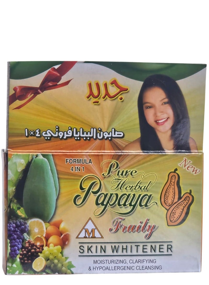 بيور هيربال صابون البابايا فروتي 4×1 مبيض للبشرة 135جم - Image 2