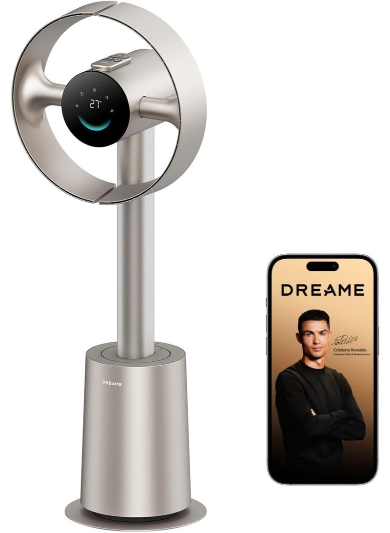 DREAME Bladeless Fan MF10 with 270° Spatial Airflow for Whole-Room Circulation, Temperature-Adaptive Airflow, Experience Smarter Wind, Washable Filter, Beige CVF22A Gold - Image 1