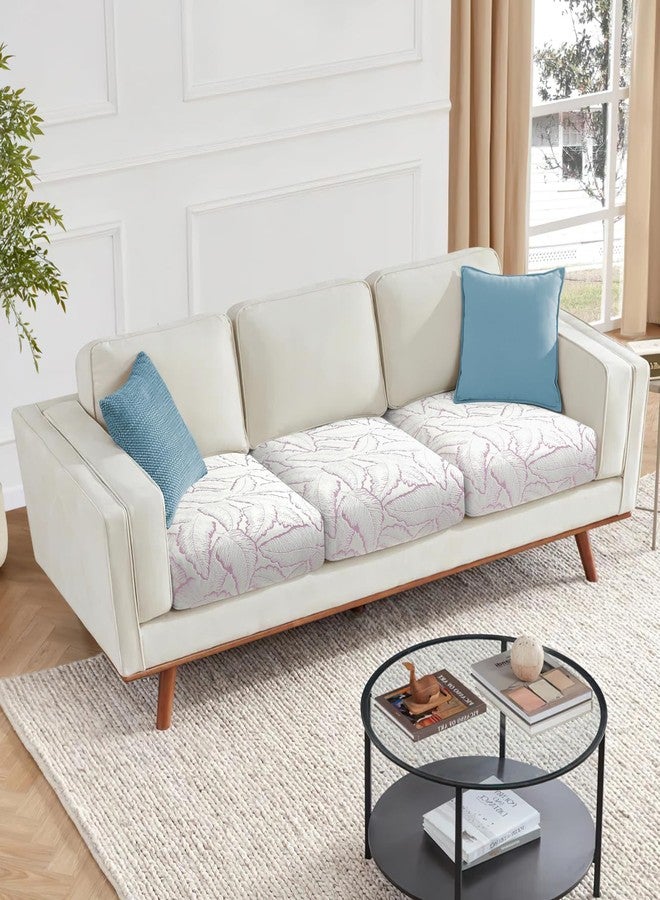 Fuloon Seat Cushion Covers, Stretch Couch Slipcovers Sofa Cushion Protective Solid Chair Slipcovers Washable Suitable for Armchair Loveseat Sofa 3 PC Pink - Image 5