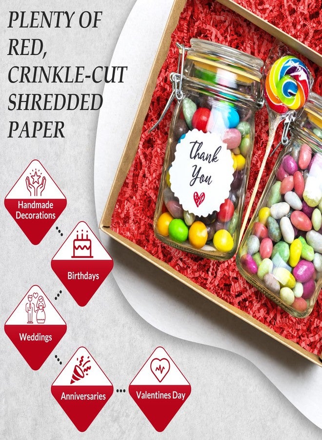 mxxkms 2.2 lbs Red Crinkle Paper Filler - Vibrant Shredded Paper for Gift Baskets, Bulk Box Filler & Packing Stuffing for Christmas, Easter, Birthdays, Gift Wrapping & Parties - Image 3