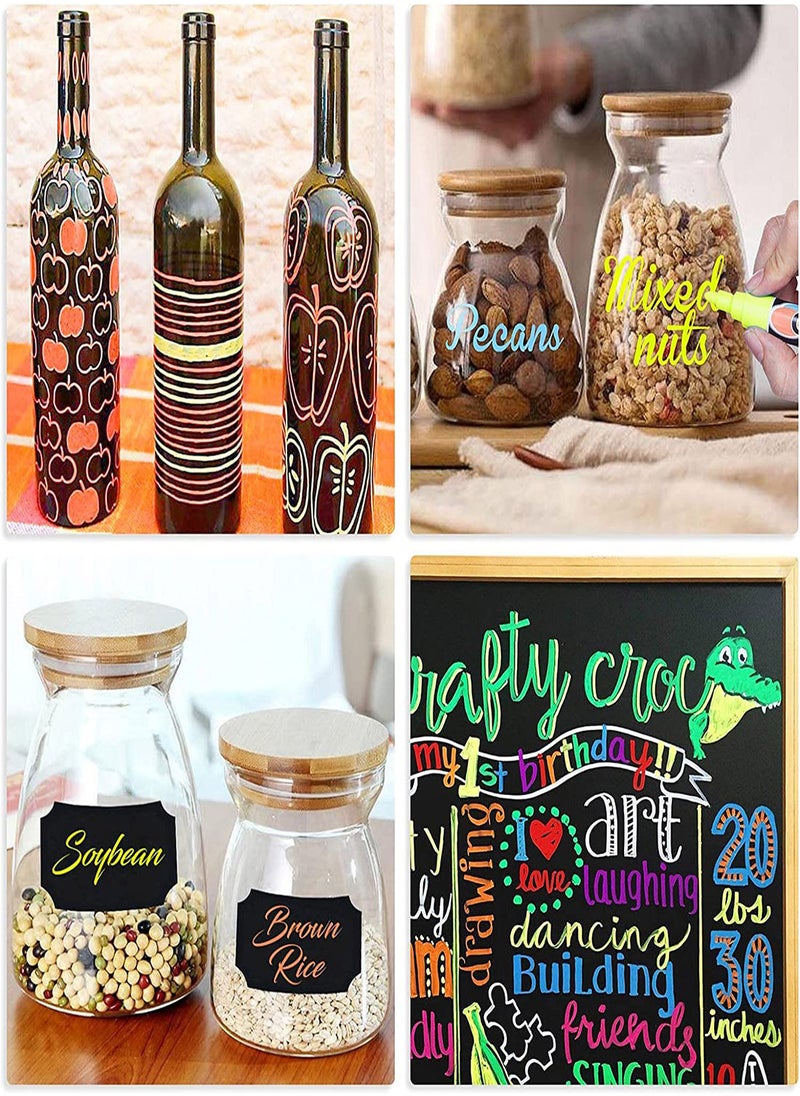 SYOSI Erasable Chalk Markers Pens Set, 8 Colors Colorful Graffiti Highlighter Marker for Flashing LED Lighted Board, Blackboard, Whiteboard, Rocks Painting Decorations Wood Plastic Canvas Glass Mugs  - Image 5