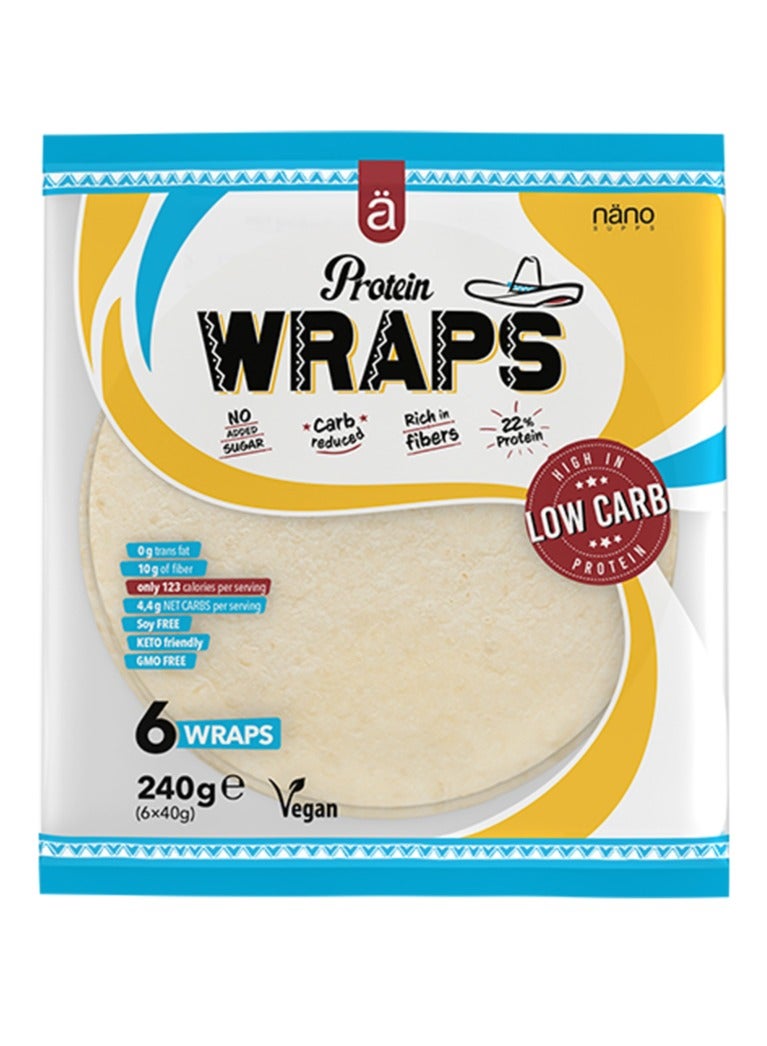 NanoSupps Protein Wrap Tortilla High Protein Vegan Keto (6 Warps) - Image 1