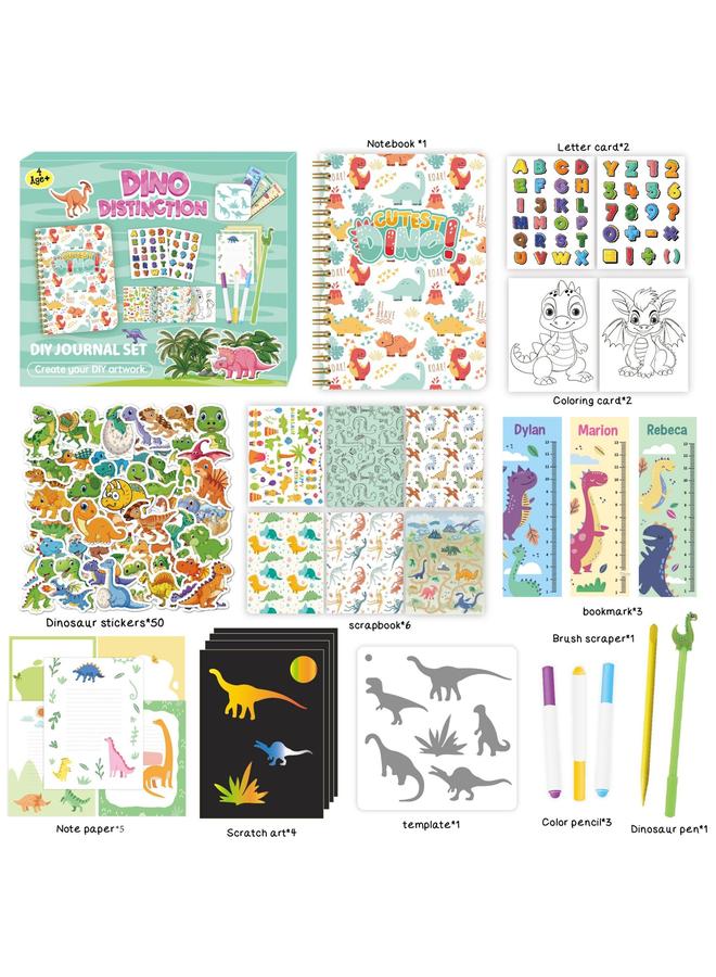 Bluejw Cross Border DIY JOURNAL SET Cartoon Dinosaur Theme Sticker Children's Diary Scrapbook Hand Ledger Suit - Image 1