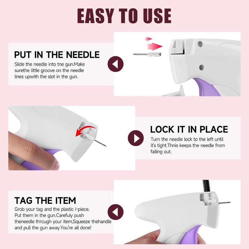 KEEUH Micro Sewing Gun Stitch Gun for Clothes, White/Light Purple Color Versatile Stitching Gun for Hemming Pants Repairing Seams and More - Image 2