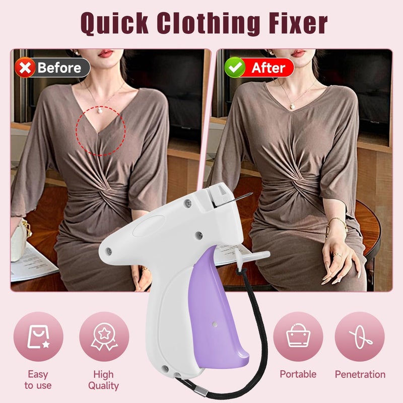 KEEUH Micro Sewing Gun Stitch Gun for Clothes, White/Light Purple Color Versatile Stitching Gun for Hemming Pants Repairing Seams and More - Image 4