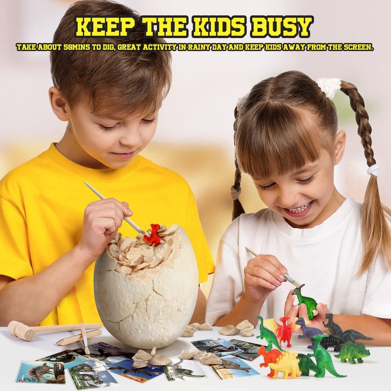 XX Dinosaur Egg Dig Kit, Unearth a Jumbo Dino Egg with 12 Unique Large Surprise Dinosaur Toys, Ideal Educational STEM Toys and Gifts for Kids Aged 5-7, Suitable for Party and Easter - Image 4