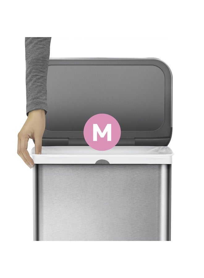 simplehuman أكياس القمامة القابلة للتخصيص من كود إم بحبل سحب في عبوات موزعة 20 قطعة 45 لتر 11.9 جالون أبيض - Image 4