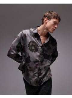 TOPMAN Long Sleeve Floral Printed Shirt  - Image 1