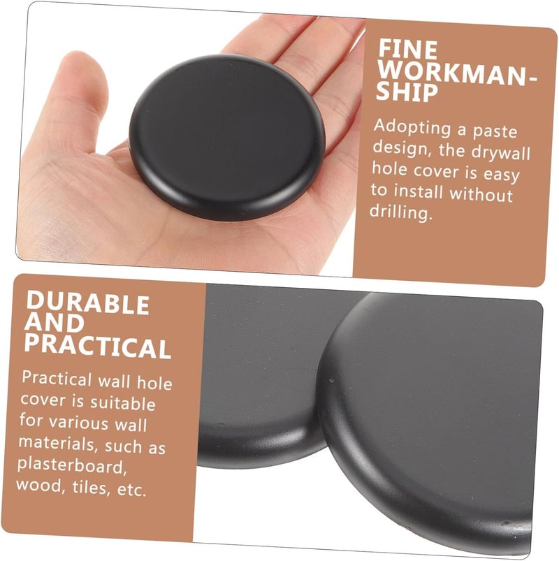 Ciieeo 2pcs Decorative Wall Hole Covers Easy Paste Installation for Drywall Tile Round Shape Stylish Black Design for Concealing Unsightly Openings - Image 4