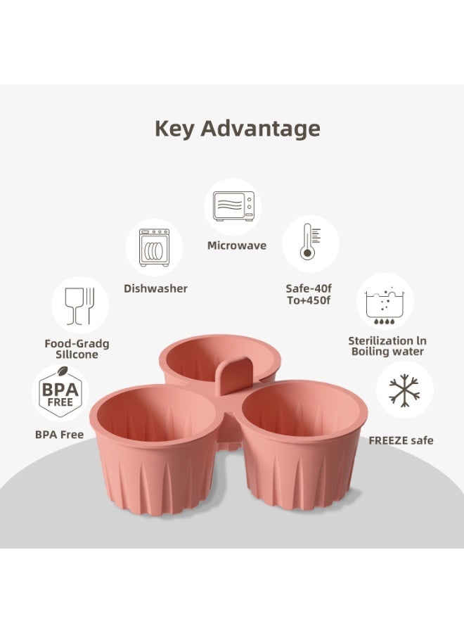 1 Piece Silicone Air Fryer Baking Cup Easy to Clean Egg Cooking Mold Pink - Image 3