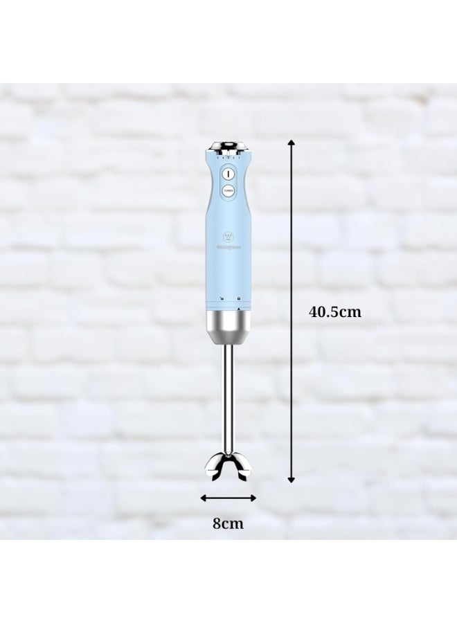 Westinghouse USA Retro Hand Blender – 600W Handheld Stick Blender, Blue | Stainless Steel Immersion Blender with 5 Speeds & Turbo | Soft Grip Handle (UAE Version) - 2 Years Warranty - Image 3