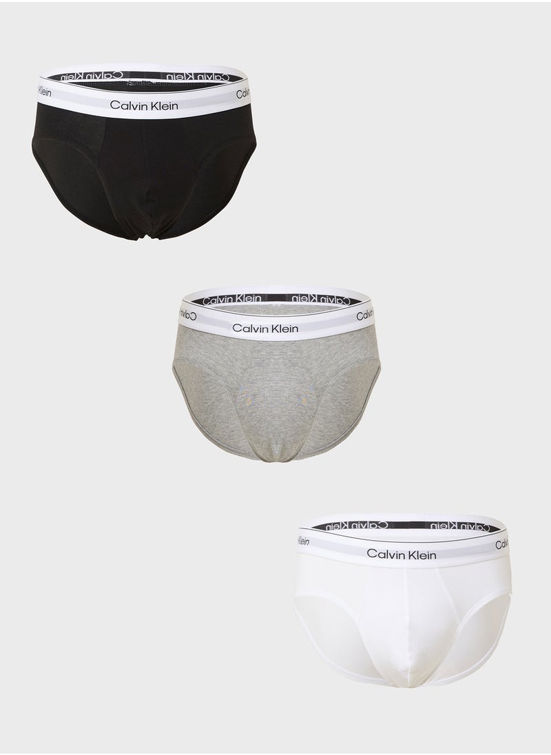 CALVIN KLEIN - Icon Cotton Stretch Hip Brief - 3 Pack - Image 1