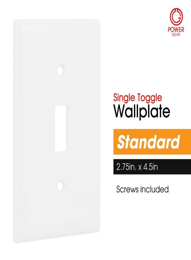 Power Gear Single Wall Plate Cover, 1 Gang, Outlet Covers, Light switch cover, 2.75" x 4.5", Screws Included, White, 07174 - Image 2