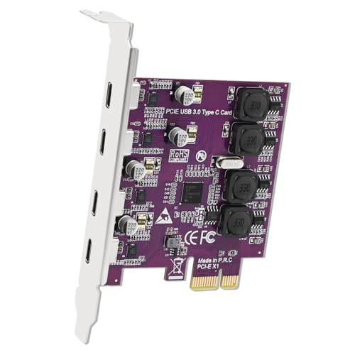 FebSmart 4X 5Gbps USB-C Ports PCI Express USB 3.0 Expansion Card for Windows 11, 10, 8.x, 7, Vista, XP Desktop PCs, Built in Self-Powered Technology, No Need Additional Power Supply (FS-U304C-Pro) - Image 1