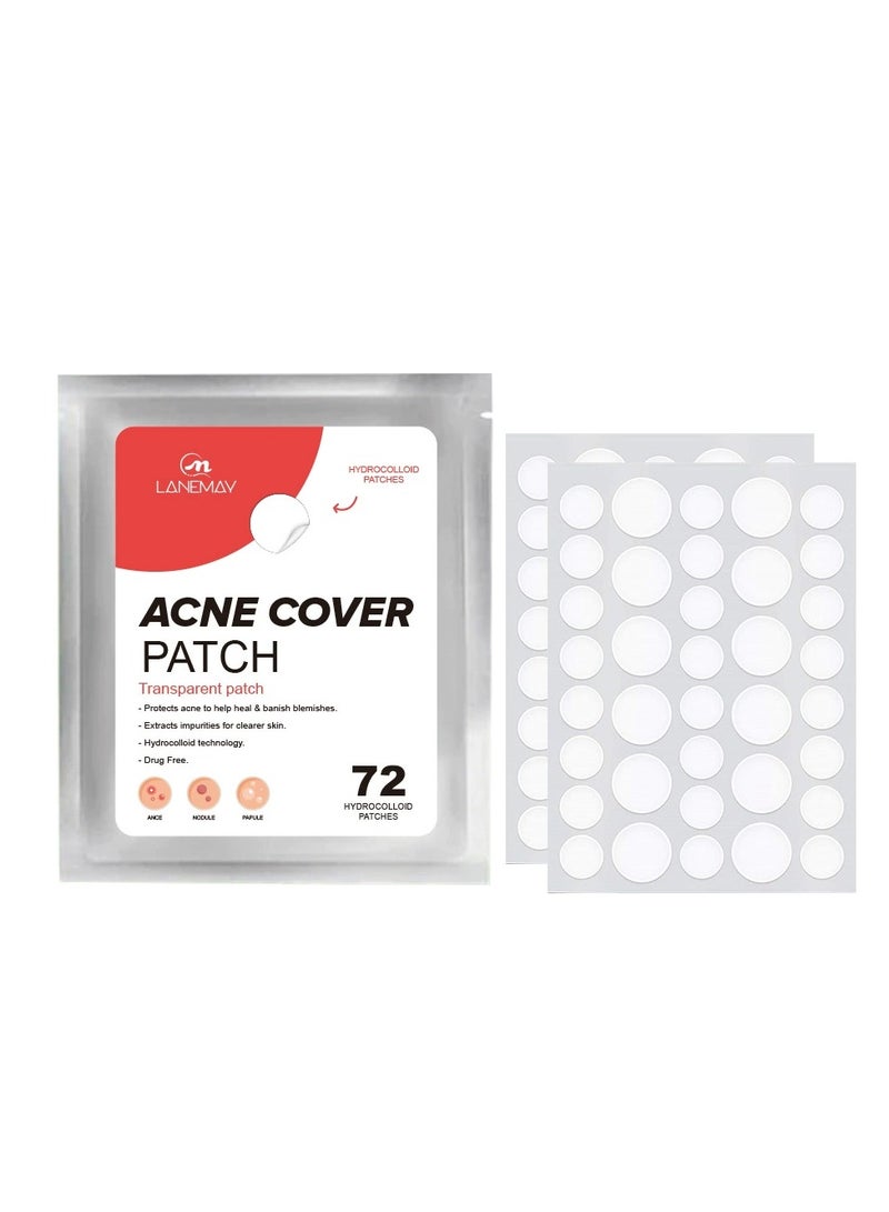 LANEMAY Acne Cover Patch Invisible Pimple Patch – Hydrocolloid Spot Concealer, Oil-Absorbing Fast-Healing Facial Patch for Blemishes - Image 2