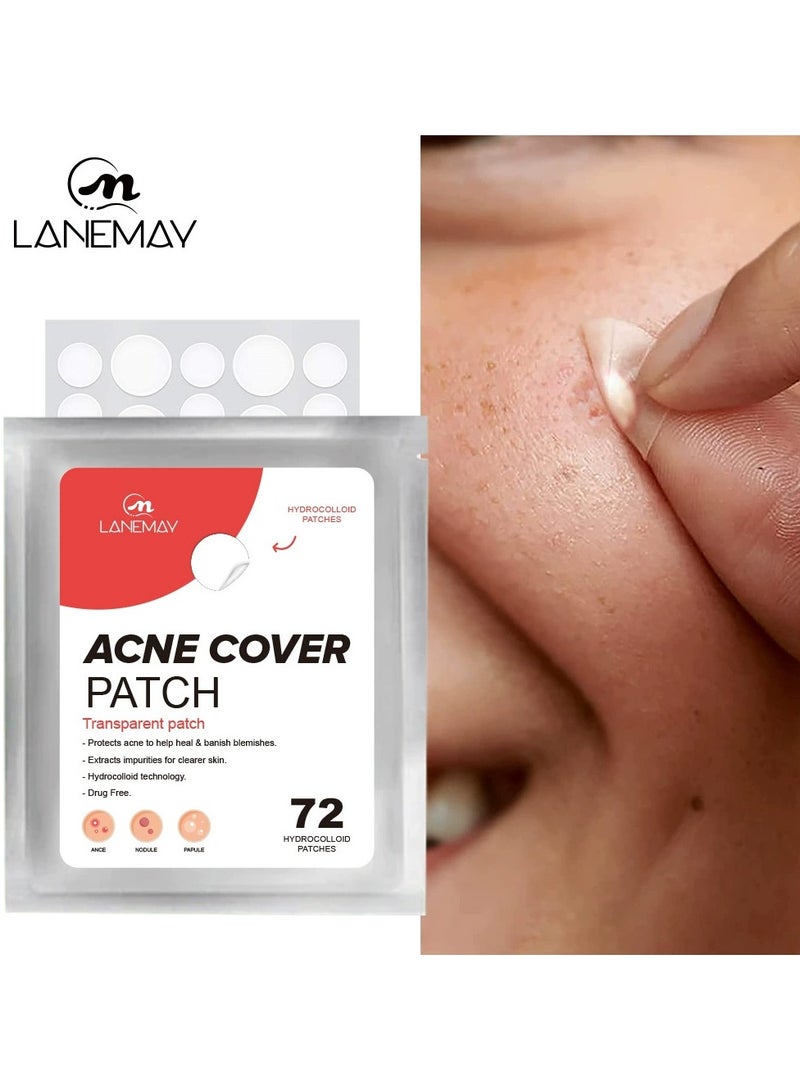 LANEMAY Acne Cover Patch Invisible Pimple Patch – Hydrocolloid Spot Concealer, Oil-Absorbing Fast-Healing Facial Patch for Blemishes - Image 1