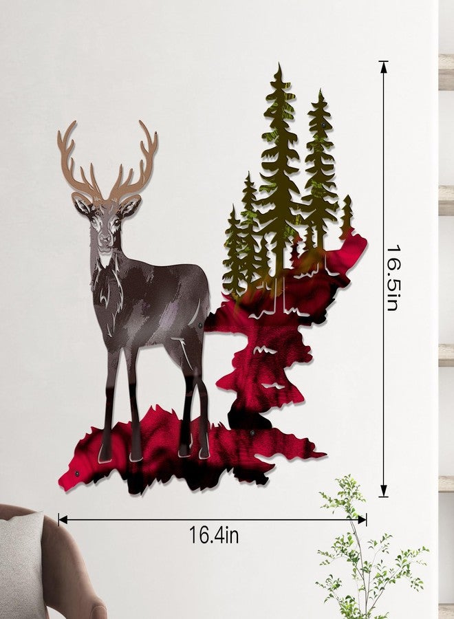 Bnesi Large-Size Metal Detachable Deer Rustic Wall Decor Forest Hunting Decor Rustic Decoration for Bedroom Bathroom Living Room Indoor Outdoor Forest Tree Deer Wall Art (Quiet, Large) - Image 3
