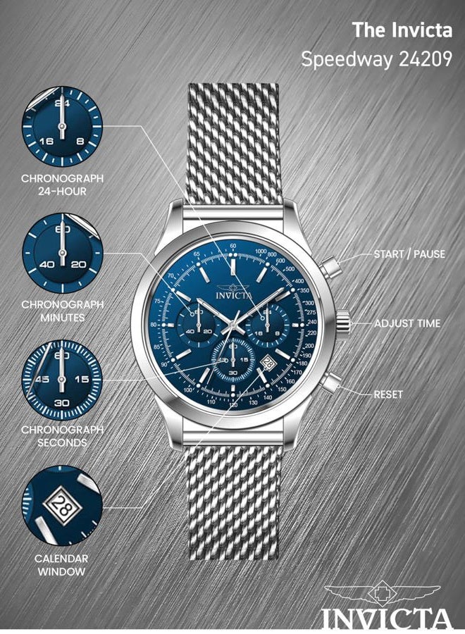 Invicta Men's Quartz Watch, Chronograph Display and Stainless Steel Strap 24209 - Image 4
