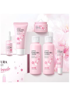 SAKURA 6 PCS Skincare Set Skincare for Kids, Glowing Beauty Skincare Kit Skin Care Sets & Kits Teenage Skincare Set Products to Cleanse Natural Sakura Blossom Skincare  - Image 3