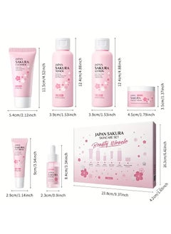 SAKURA 6 PCS Skincare Set Skincare for Kids, Glowing Beauty Skincare Kit Skin Care Sets & Kits Teenage Skincare Set Products to Cleanse Natural Sakura Blossom Skincare  - Image 4