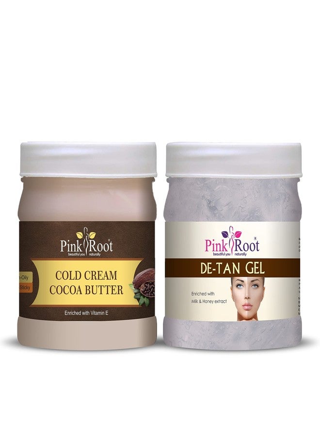Pink Root Cocoa Butter Cold Cream 500gm with De-Tan Gel 500gm - Image 1
