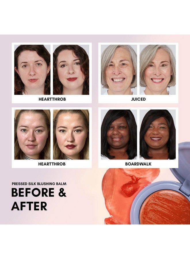 Clover Pressed Silk Blushing Balm ; Natural Looking Blush Glowing Skin Easy To Blend ; Cruelty Free & Vegan Cream Blush For Cheeks (Juiced) - Image 5
