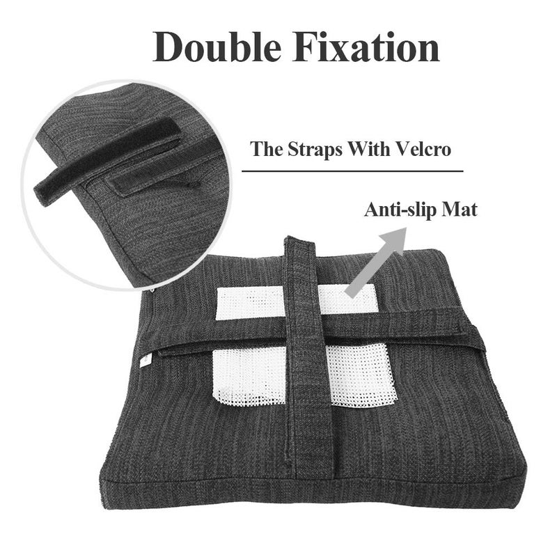 baibu Square Seat Cushion  Super Soft 14 Inch Bar Stool Square Seat Cushion with Ties- One Pad Only  Gray-Black (14"" (35CM)) - Image 5