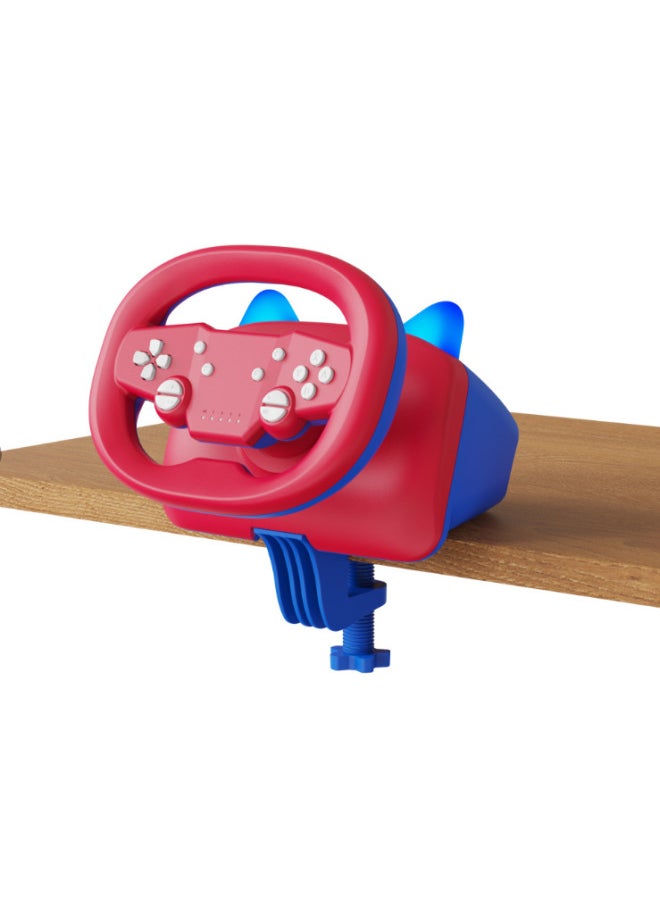 Generic Game Steering Wheel Cat Ear Bluetooth Wired Dual-mode Connection Steering Wheel For Android For Apple Children Gift-Product Color:Red Blue  - Image 1