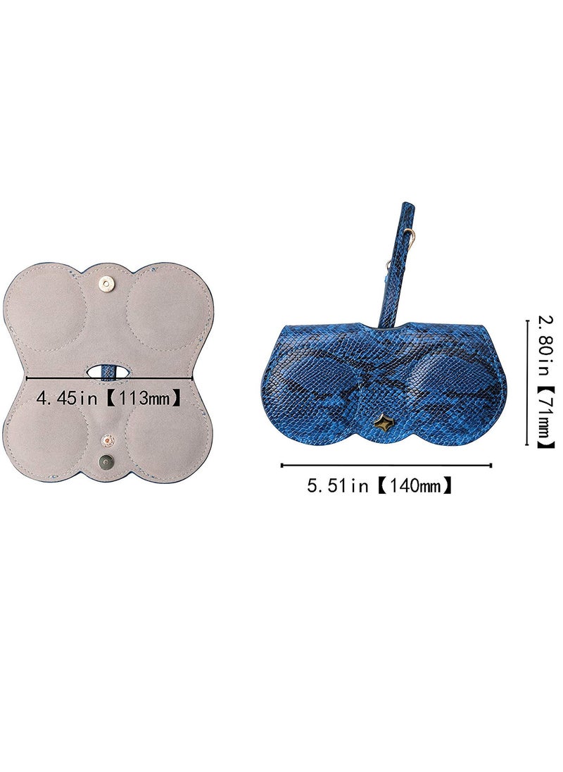 Generic - Artificial Printed Snakeskin PU Leather Protective Storage Sunglasses Bag Eyeglasses Clip Case - Image 1
