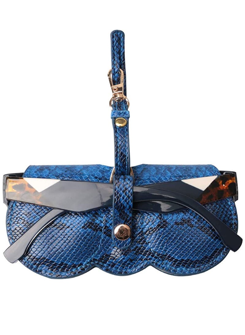 Generic - Artificial Printed Snakeskin PU Leather Protective Storage Sunglasses Bag Eyeglasses Clip Case - Image 1