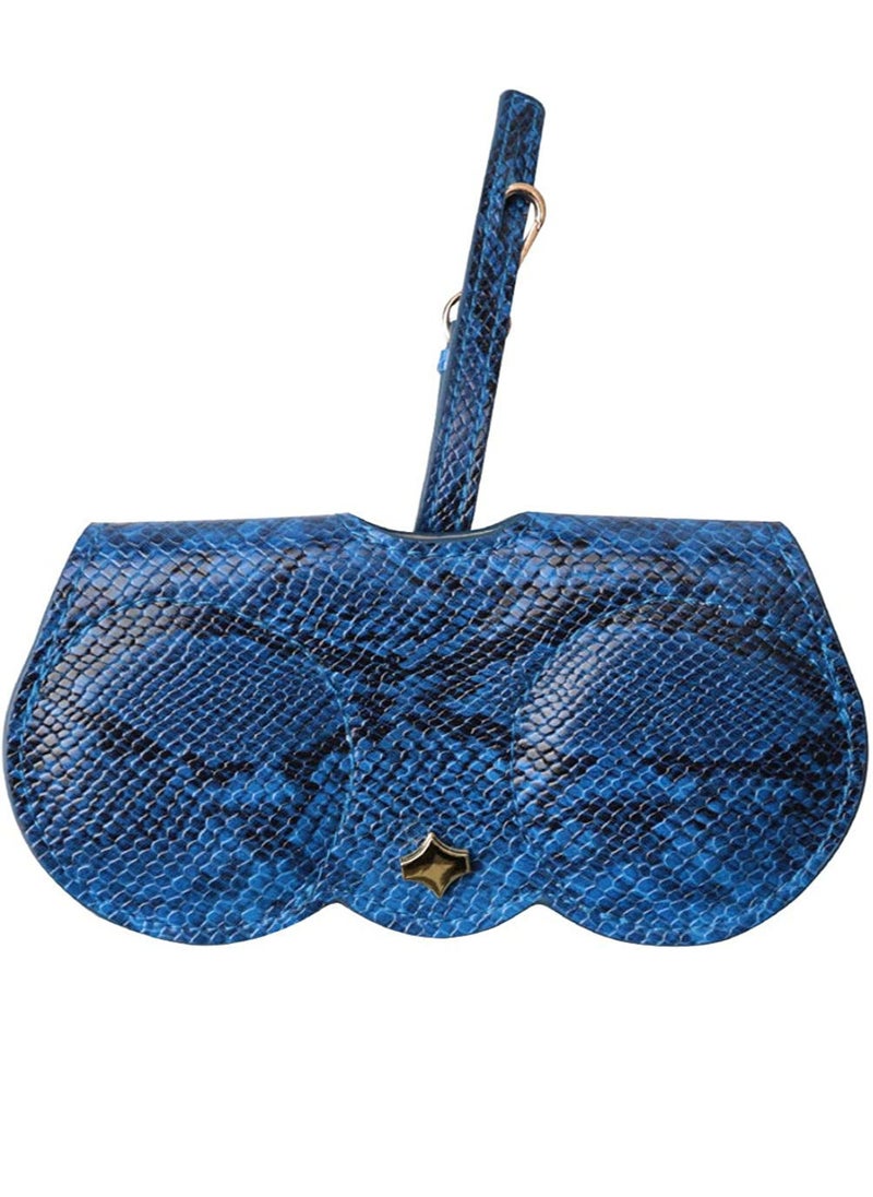 Generic - Artificial Printed Snakeskin PU Leather Protective Storage Sunglasses Bag Eyeglasses Clip Case - Image 1