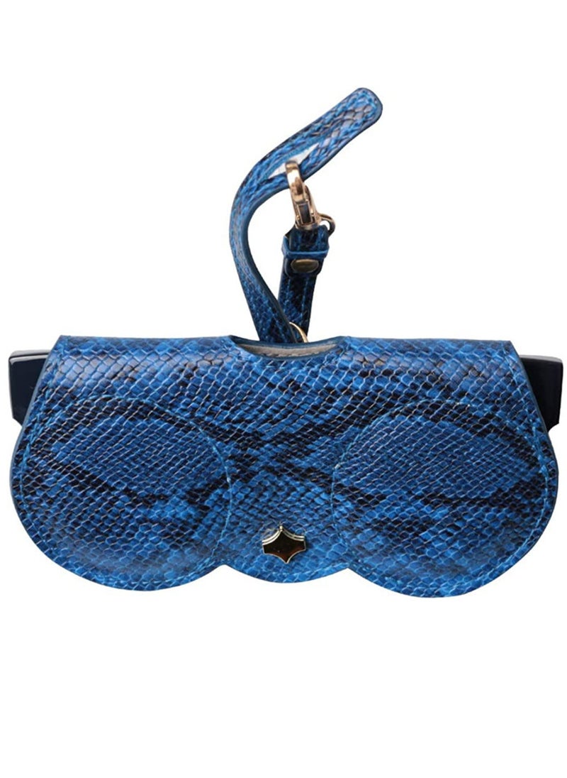 Generic - Artificial Printed Snakeskin PU Leather Protective Storage Sunglasses Bag Eyeglasses Clip Case - Image 1